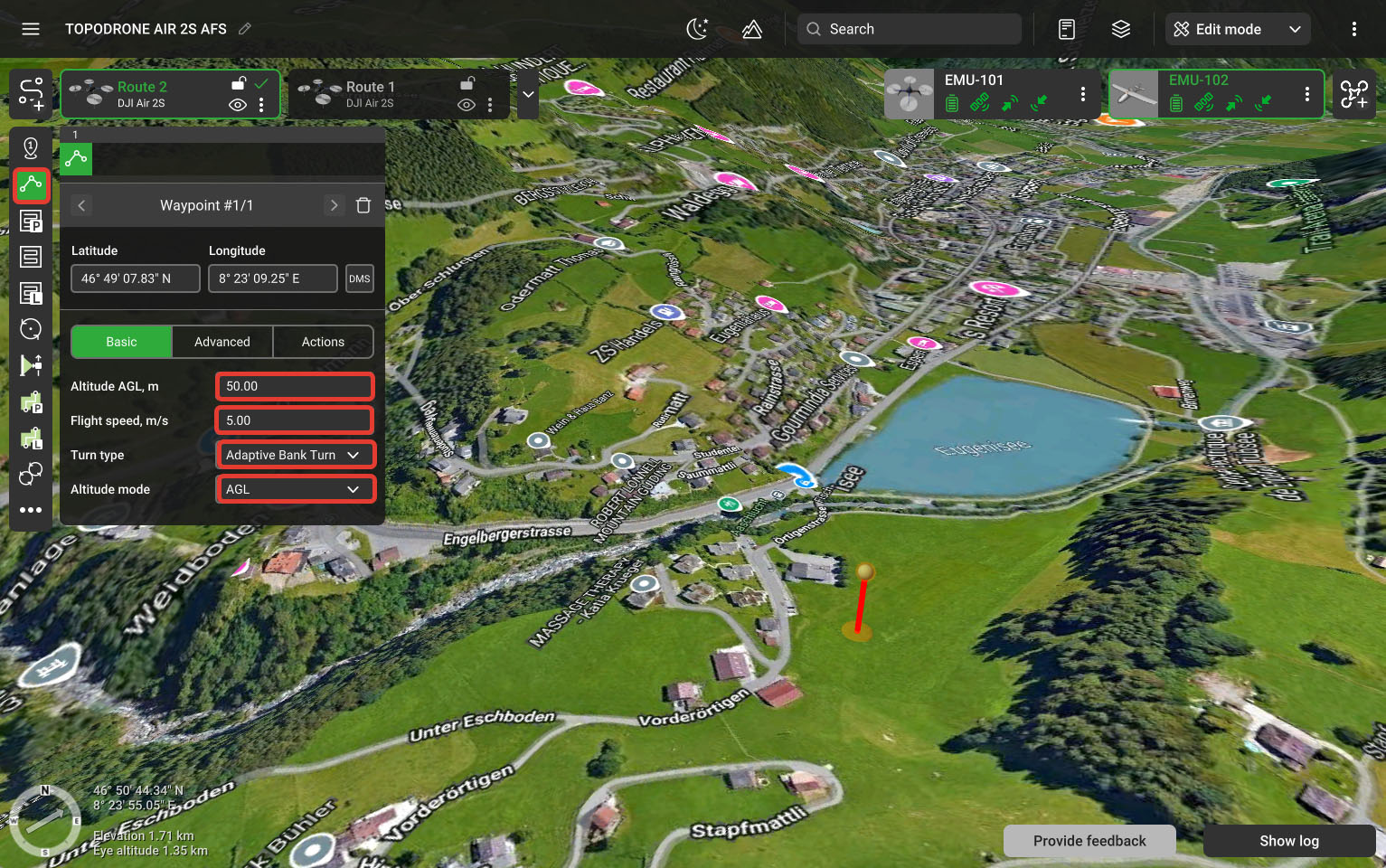 Route Planning for TOPODRONE DJI Air 2S PPK