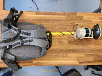 Mounting the TOPODRONE laser scanner on the backpack
