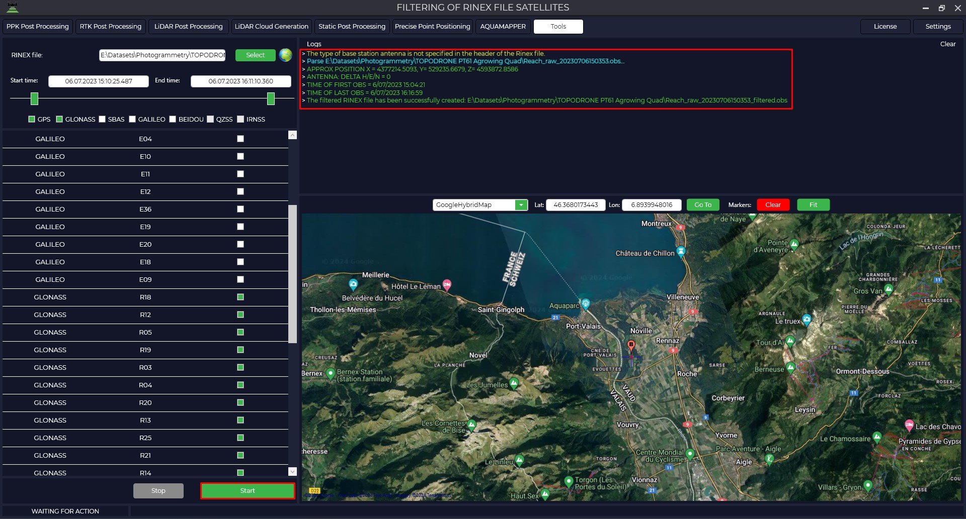Satellite filtering