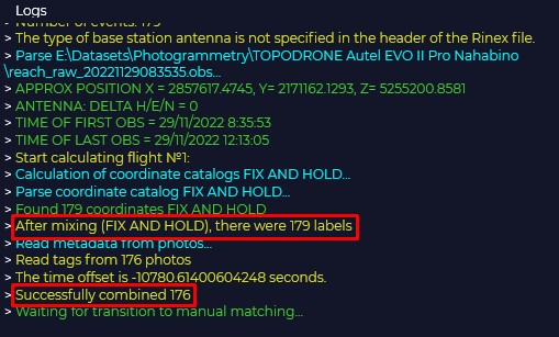 Appendix A. Manual matching of photographs and timestamps.