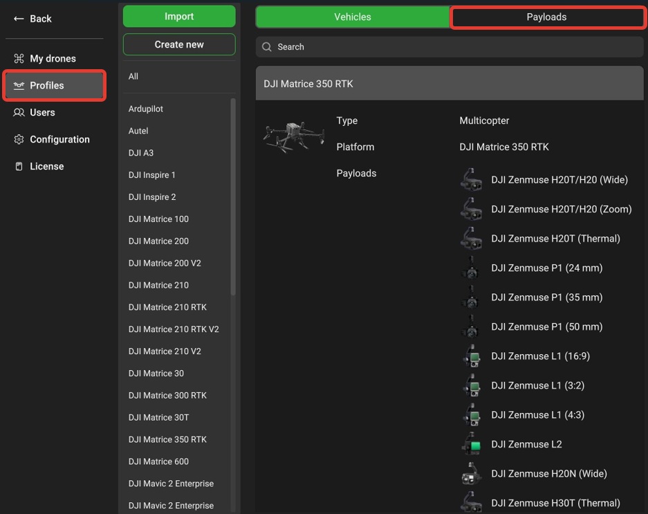 Customization of the camera profile for route building