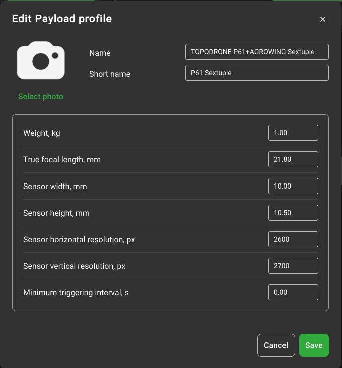 Customization of the camera profile for route building