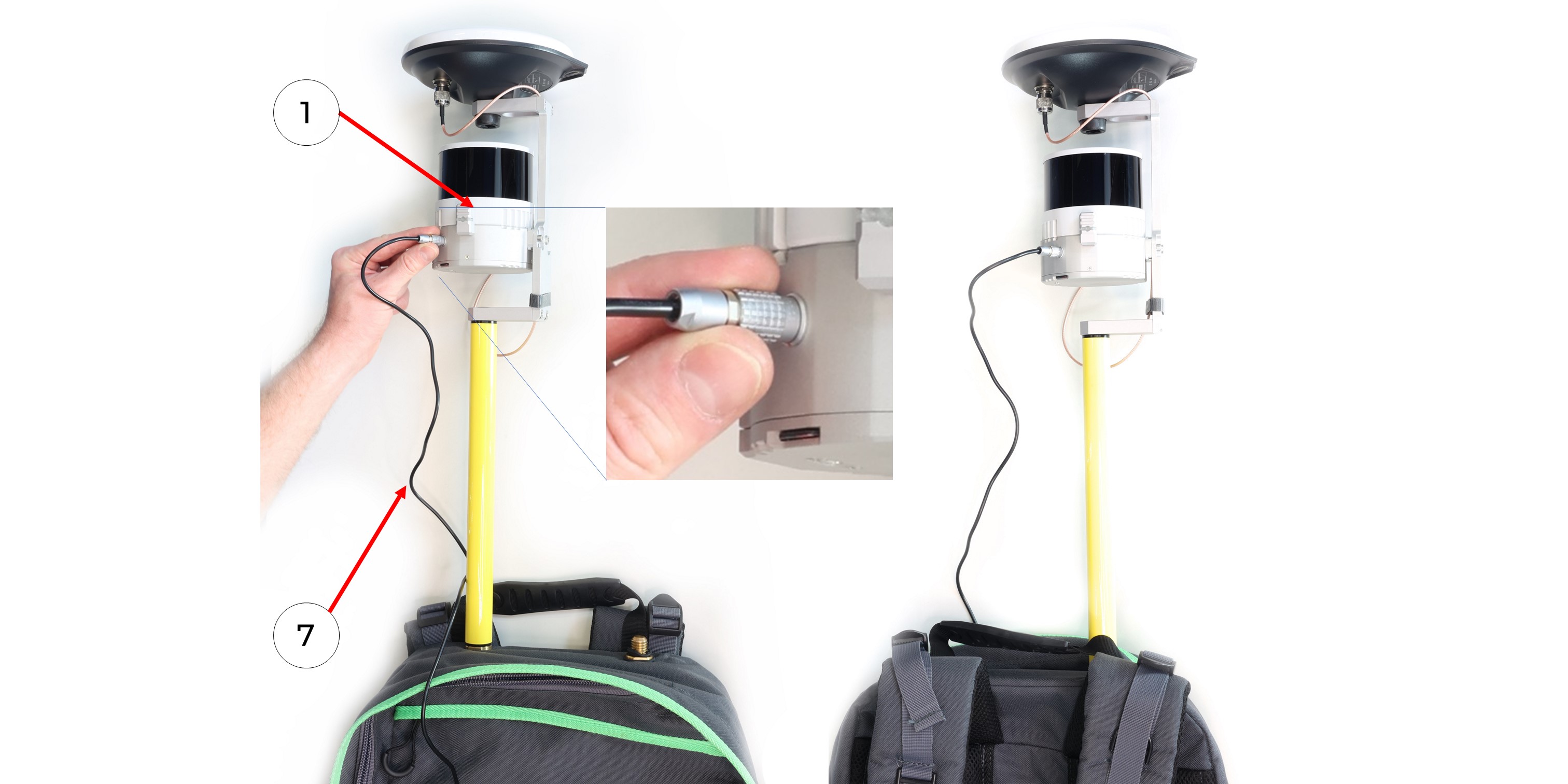 TOPODRONE LiDAR to backpack installation