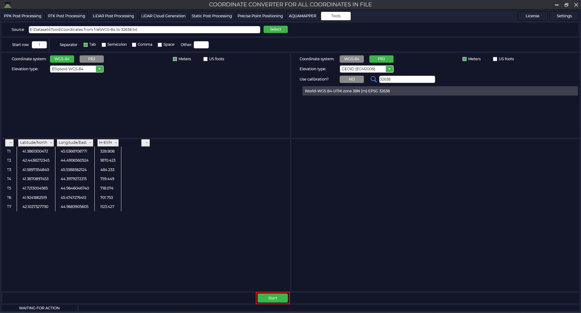 Coordinate Converter(Coordinates from file)