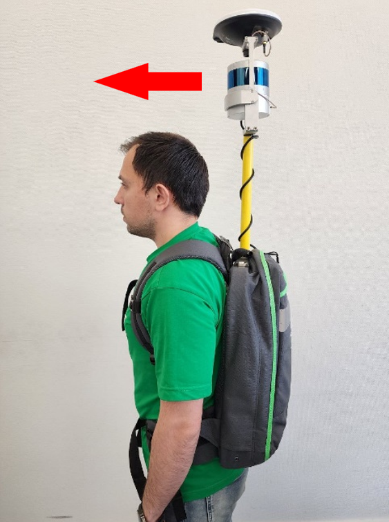 Mounting the TOPODRONE laser scanner on the backpack