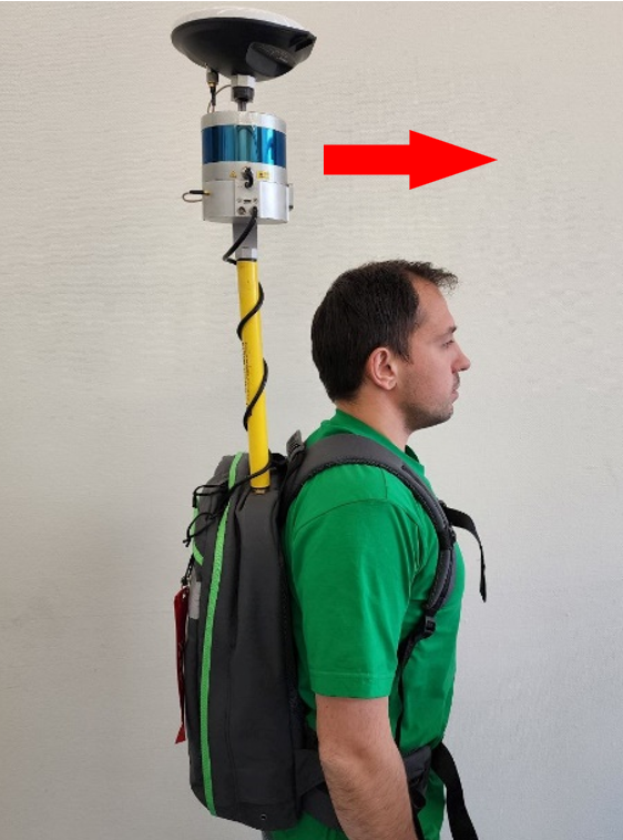 Mounting the TOPODRONE laser scanner on the backpack