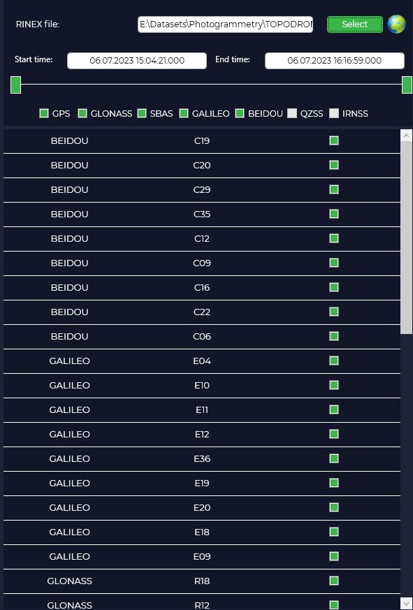 Satellite filtering