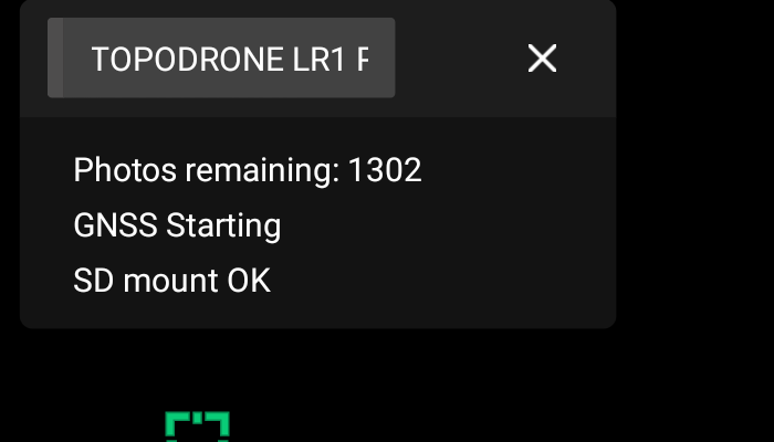 TOPODRONE LR1 Control Module status window in DJI Pilot 2