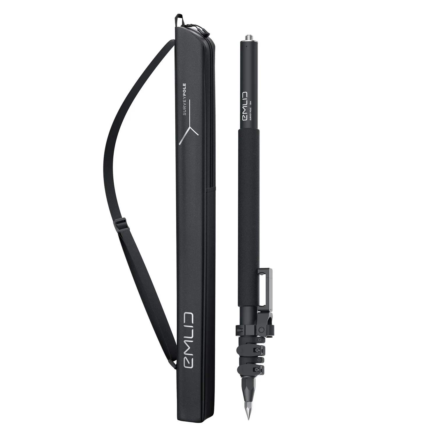 Survey Pole with a smartphone mount