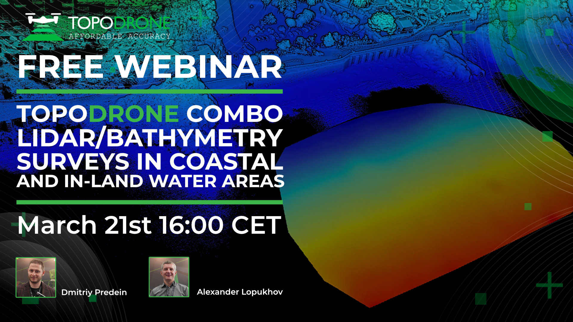 FREE WEBINAR: TOPODRONE COMBO LIDAR/BATHYMETRY SURVEYS IN COASTAL AND IN-LAND WATER AREAS
