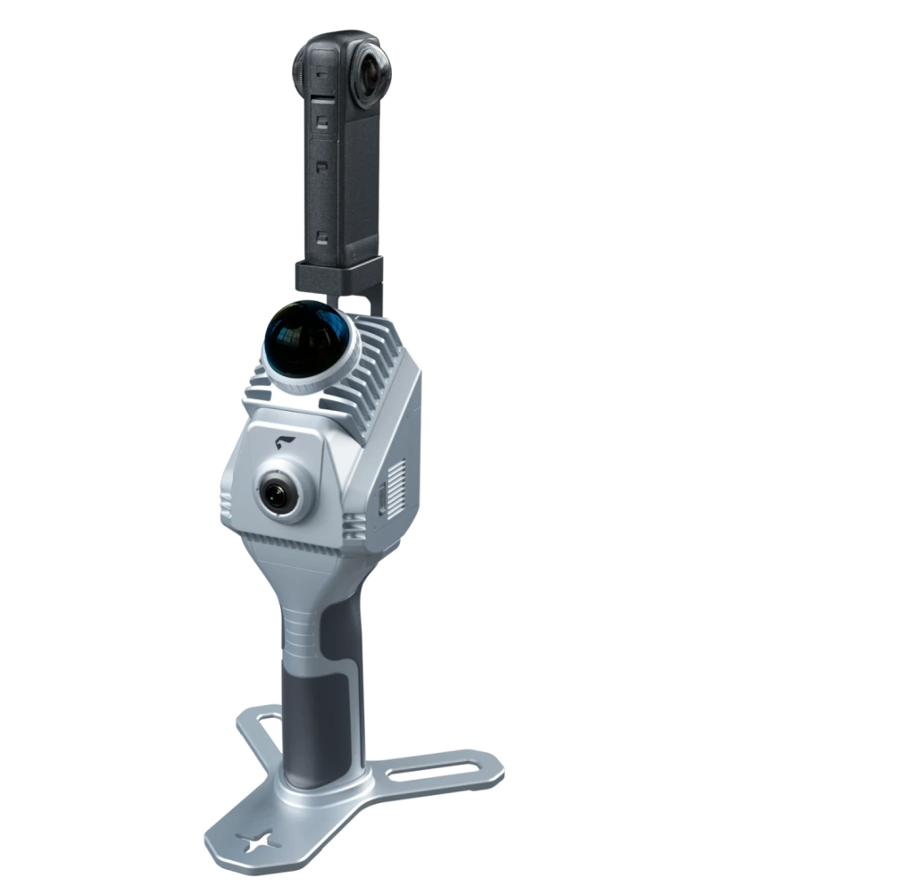 Handheld SLAM1000 scanner with Insta360 camera attached