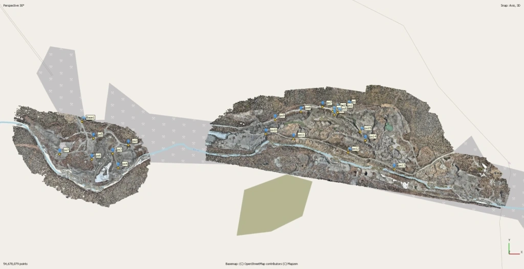 General view of the processed areas