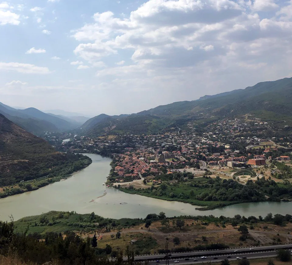 The confluence of the Aragvi and Kura rivers