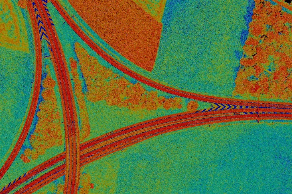 Point cloud visualization by intensity