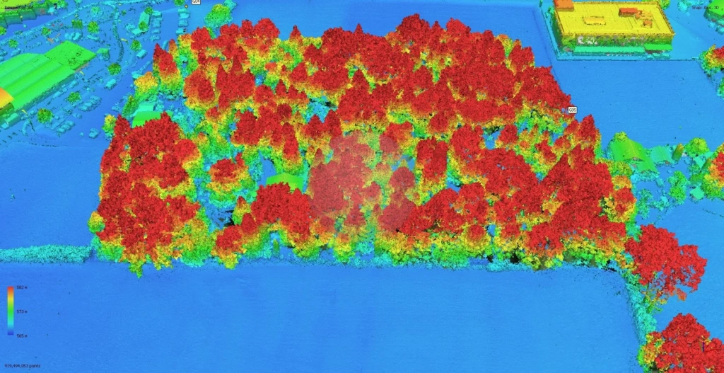 Point cloud visualisation in natural colours